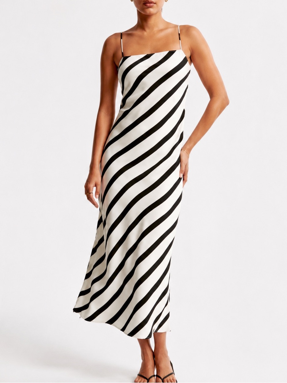 A&F Stripe Cowl Neck Slip Maxi Dress NEVER WORN